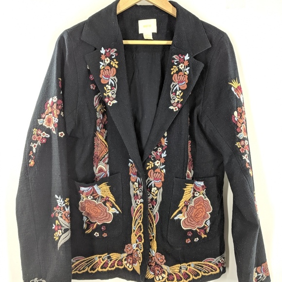 Anthropologie Maeve Ellen Embroidered Blazer - Picture 3 of 7